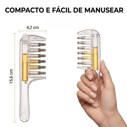 Pente Massageador Aplicador Óleo Cabelo Raiz Couro Cabeludo Todos os Tipos de Cabelos Para Aplicação de Hair Tônico Crescimento Sérum Massagem Nuvae