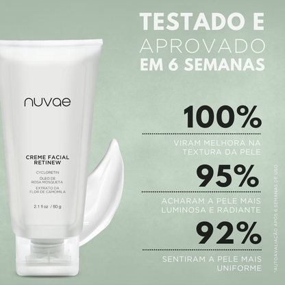 Creme Facial Antissinais Nuvae Retinew Com Cycloretin Hidratação Profunda e Rejuvenescimento